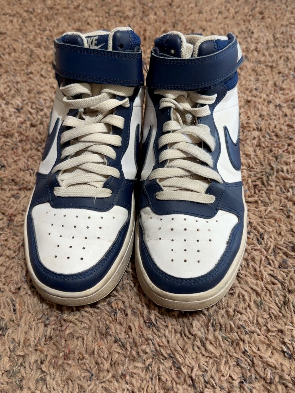 Nike Men’s Mid-Top Sneakers in Navy and White